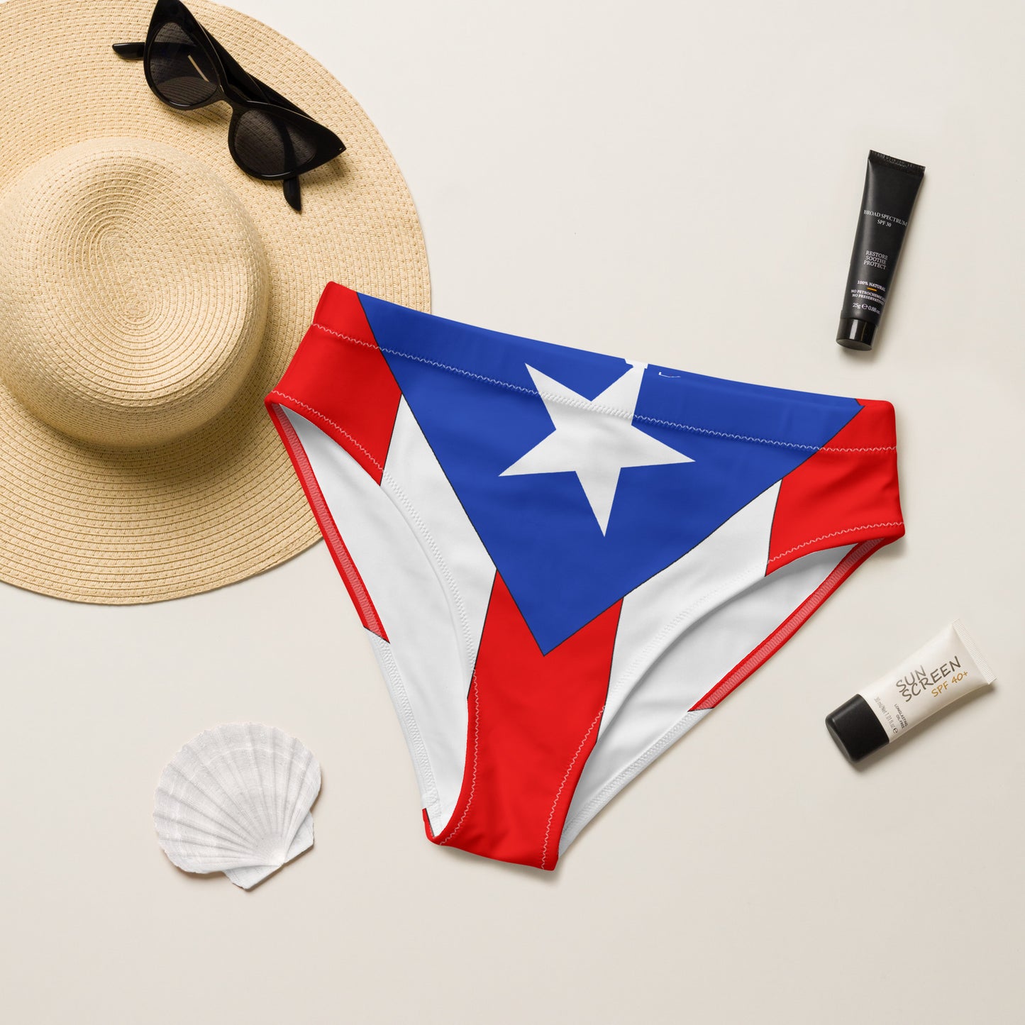 PR flag high-waisted bikini bottom