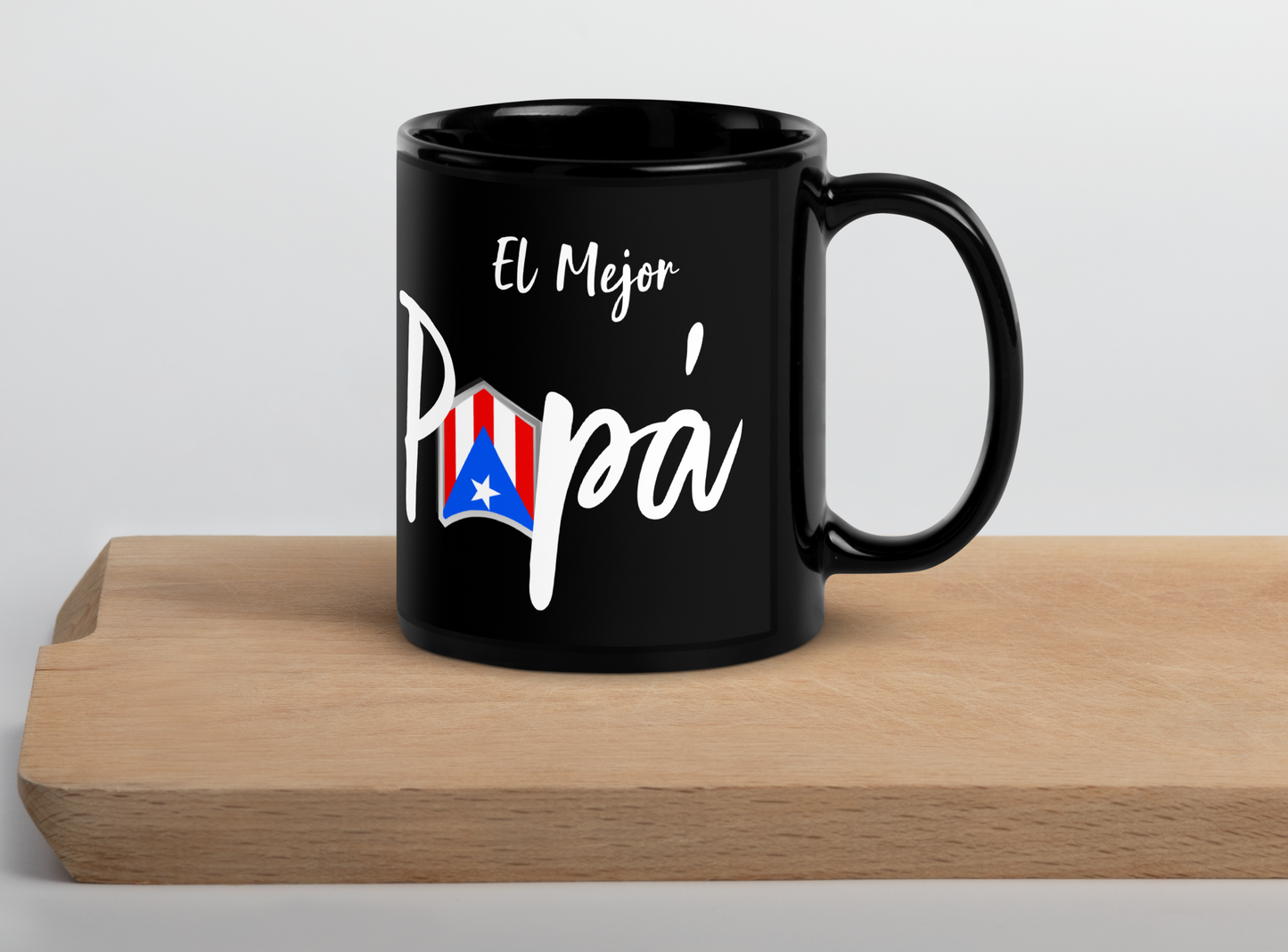 Papá Black Glossy Mug