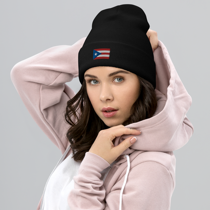 PR Flag embroidered Cuffed Beanie