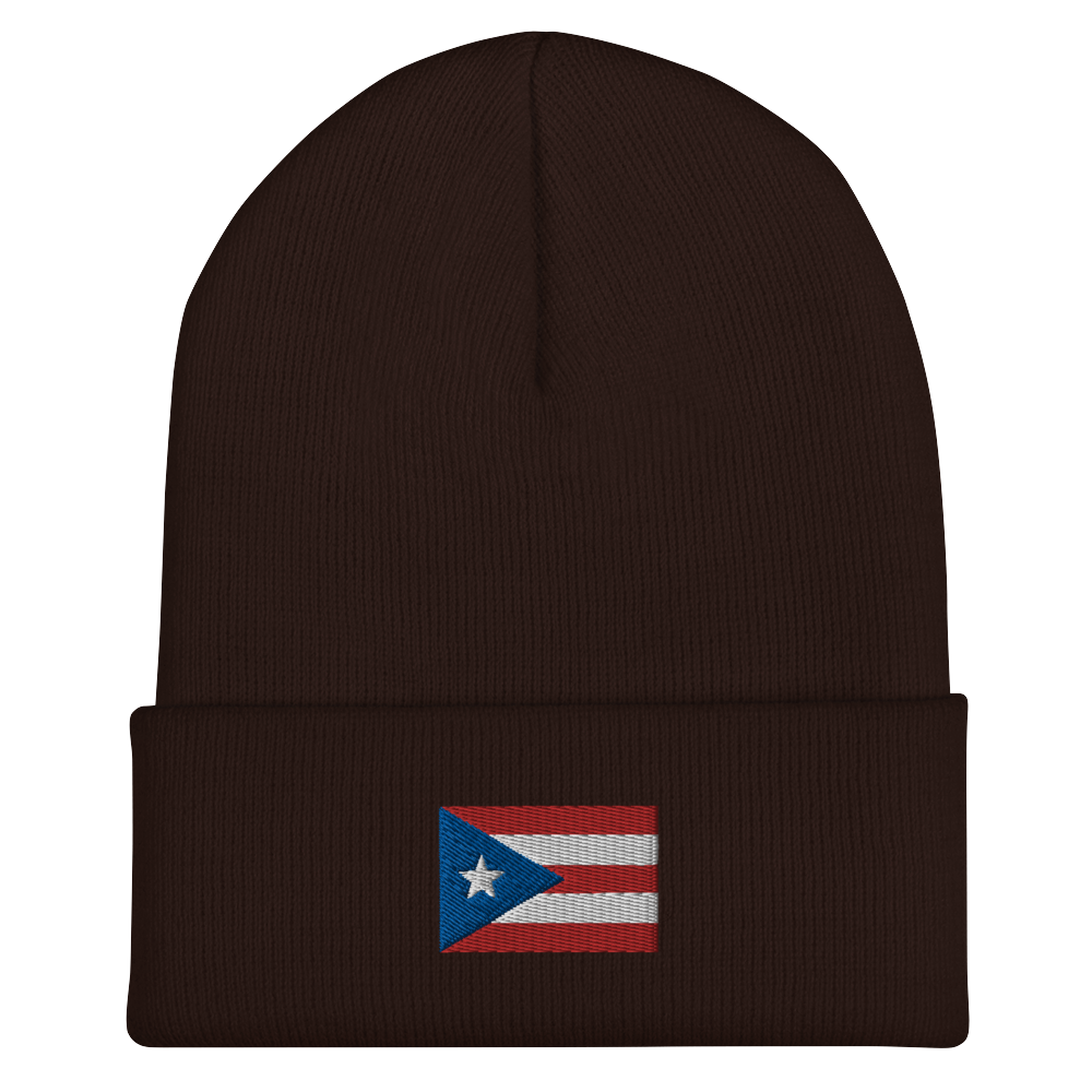 PR Flag embroidered Cuffed Beanie