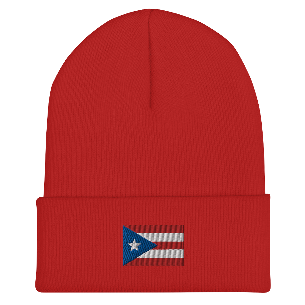 PR Flag embroidered Cuffed Beanie