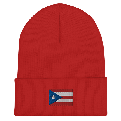 PR Flag embroidered Cuffed Beanie