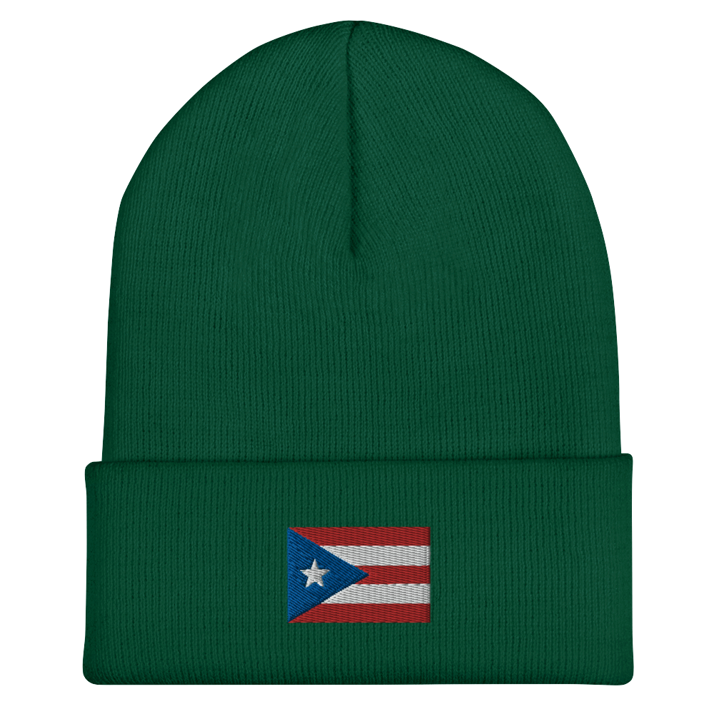 PR Flag embroidered Cuffed Beanie