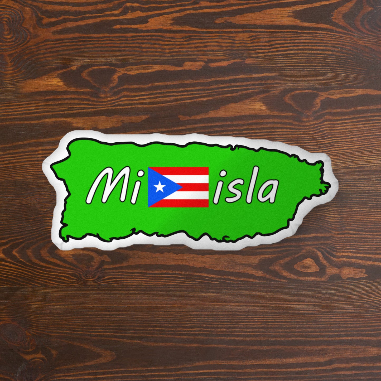 Mi isla PR-shaped pillow