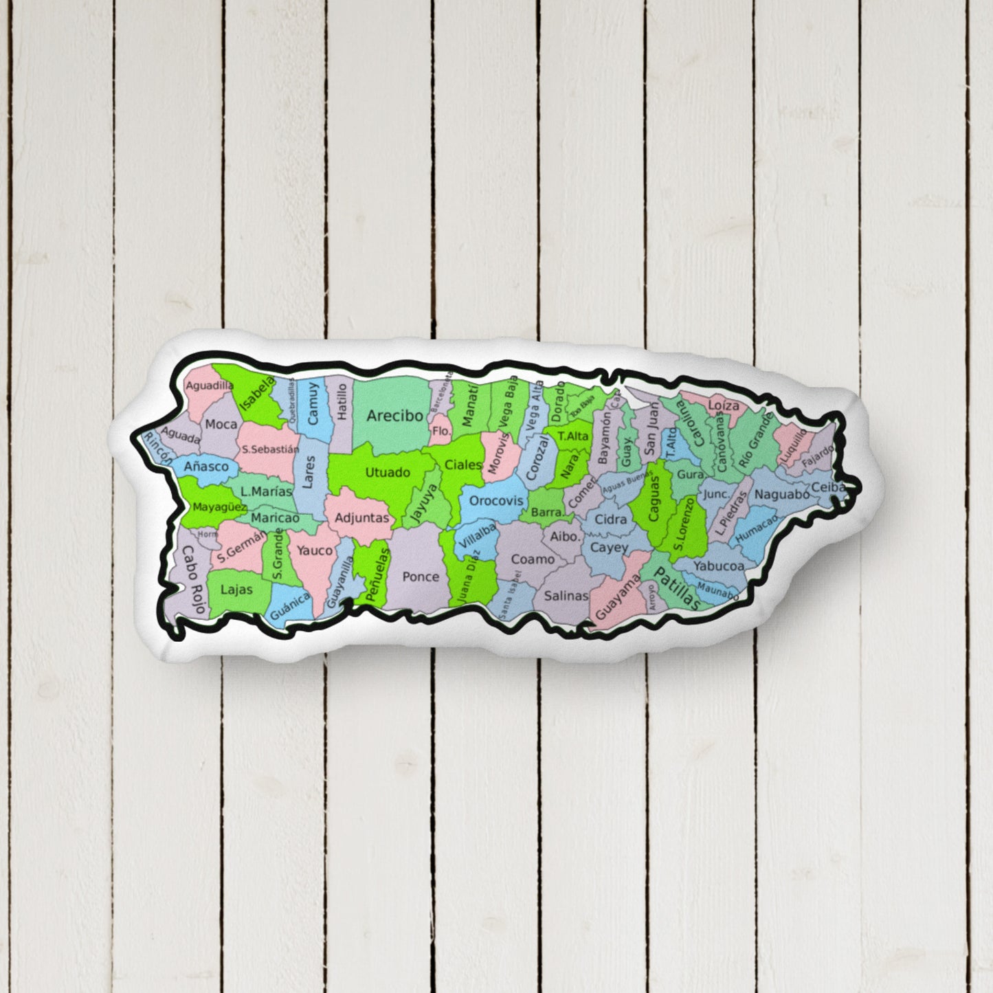 PR Towns Map-shaped pillow