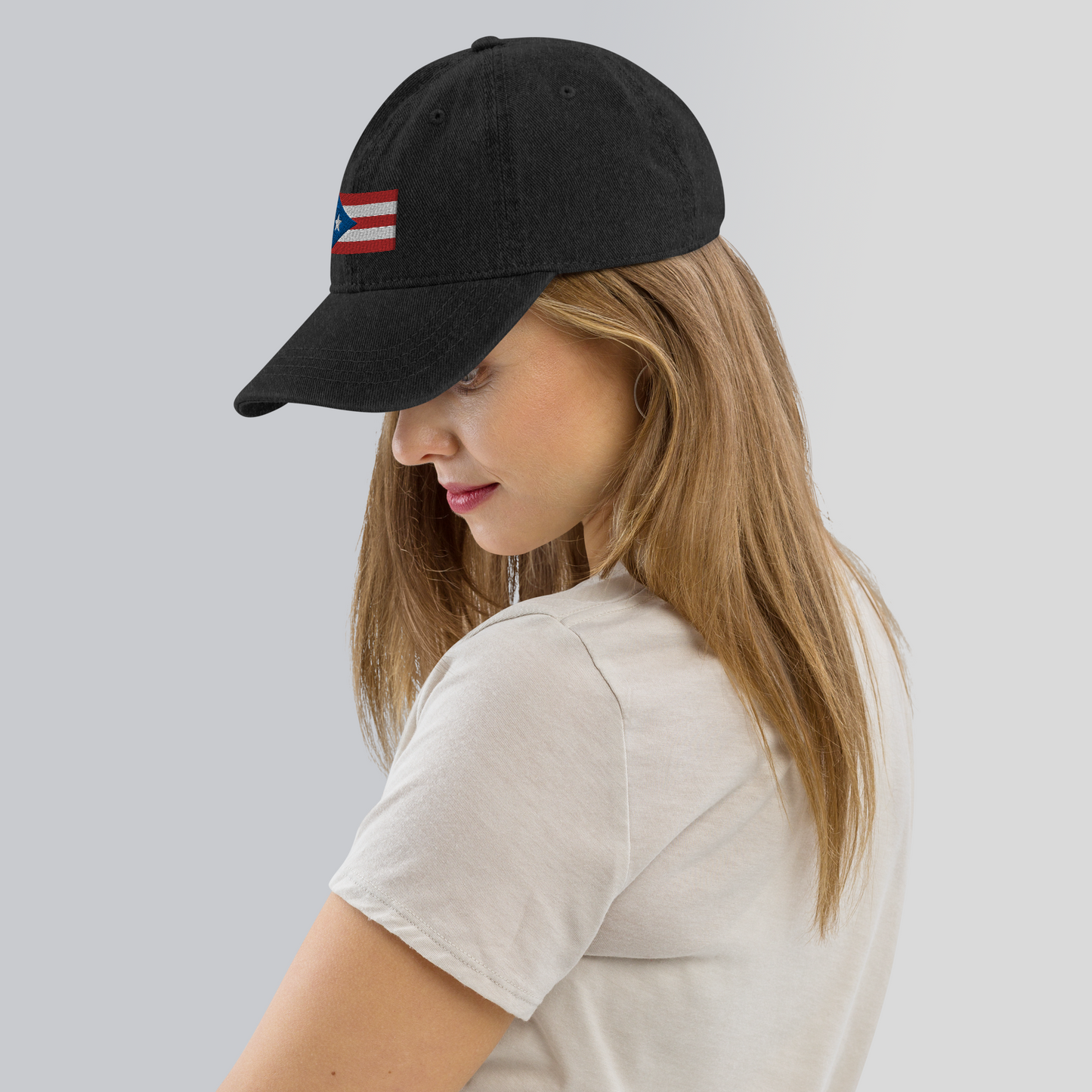 PR flag embroidered Denim Hat