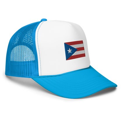 PR Flag embroidered trucker hat