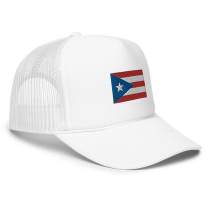 PR Flag embroidered trucker hat