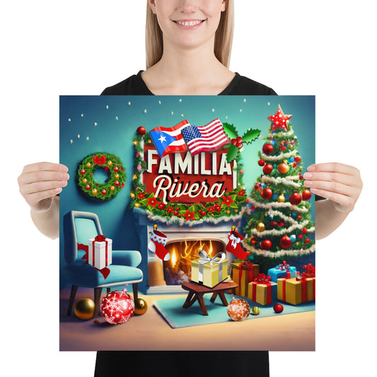 18x18 Xmas personalized Family poster
